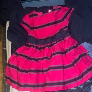 Ralph Lauren Pink and Black Striped Kids Dress
